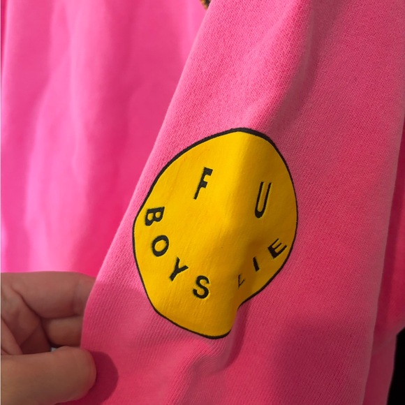 Boys Lie Neon Pink Sweatshirt - Picture 6 of 6